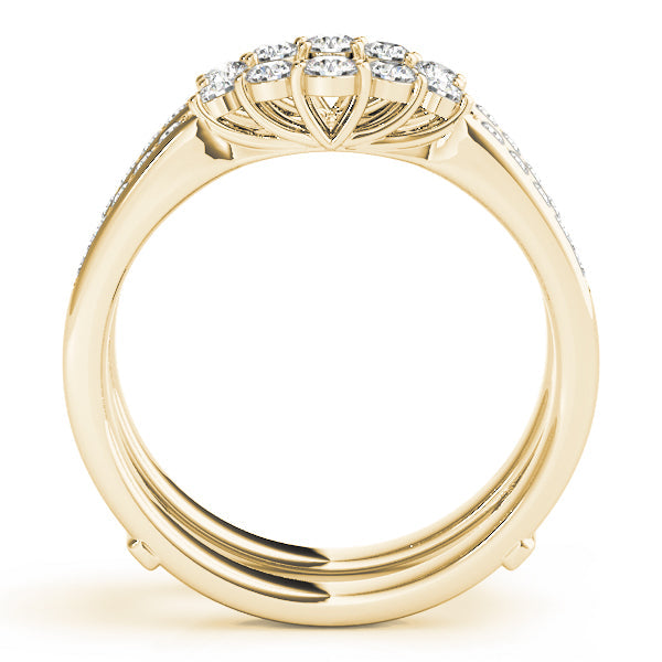 Curved Wrap Half Eternity Ring in Gold & Platinum