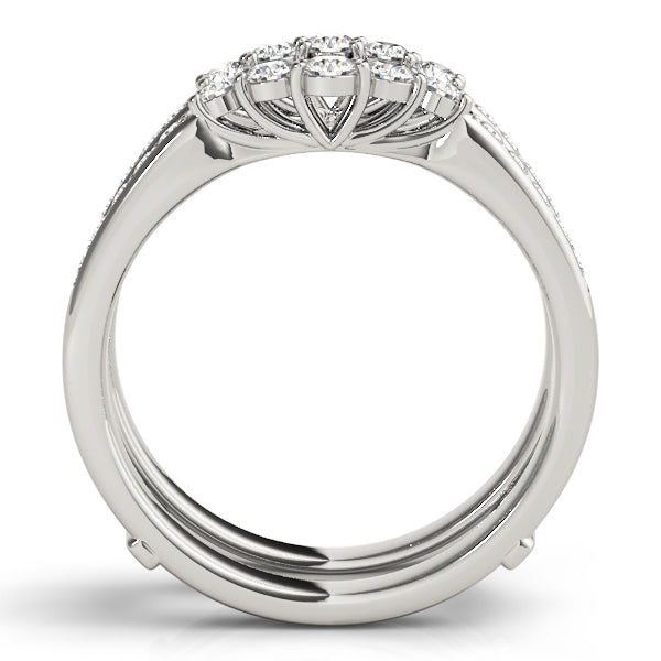 Curved Wrap Half Eternity Ring in Gold & Platinum