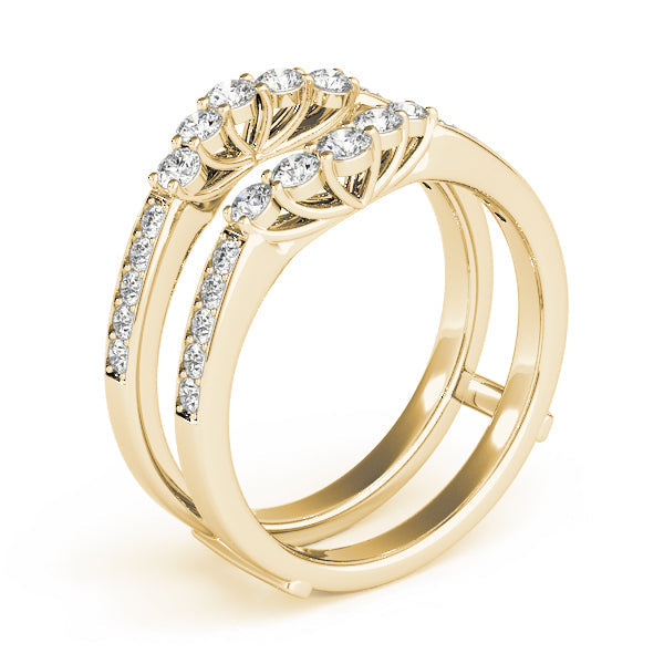Curved Wrap Half Eternity Ring in Gold & Platinum