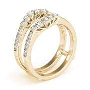 Curved Wrap Half Eternity Ring in Gold & Platinum