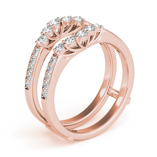 Curved Wrap Half Eternity Ring in Gold & Platinum