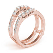 Curved Wrap Half Eternity Ring in Gold & Platinum