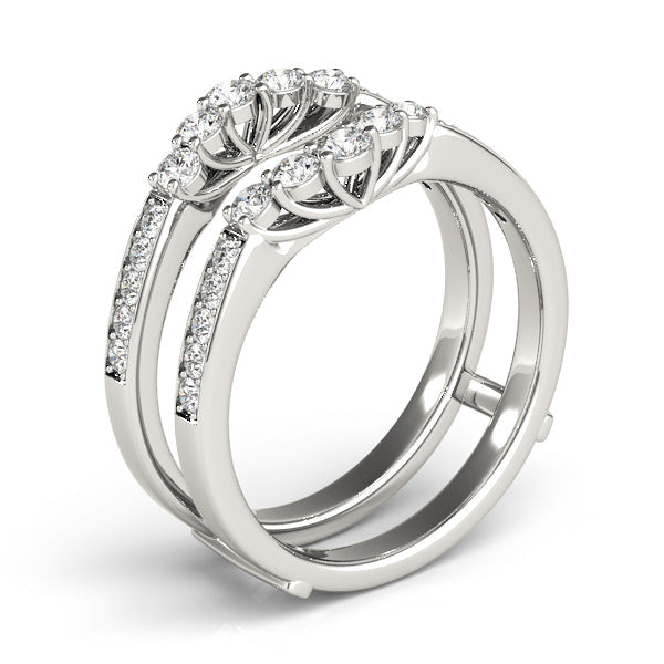 Curved Wrap Half Eternity Ring in Gold & Platinum