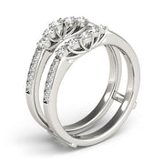 Curved Wrap Half Eternity Ring in Gold & Platinum