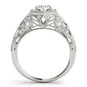 Opulent Halo Round Diamond Engagement Ring in 10K/14K gold and platinum with certified lab-grown or natural diamonds