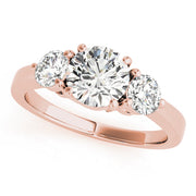 0.50-5.00ct Round Diamond Trio Ring in 10K/14K gold and platinum with certified lab-grown or natural diamonds
