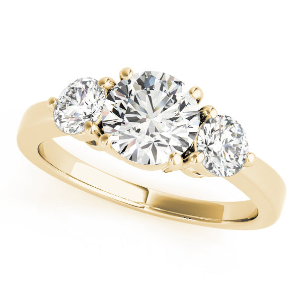 0.50-5.00ct Round Diamond Trio Ring in 10K/14K gold and platinum with certified lab-grown or natural diamonds
