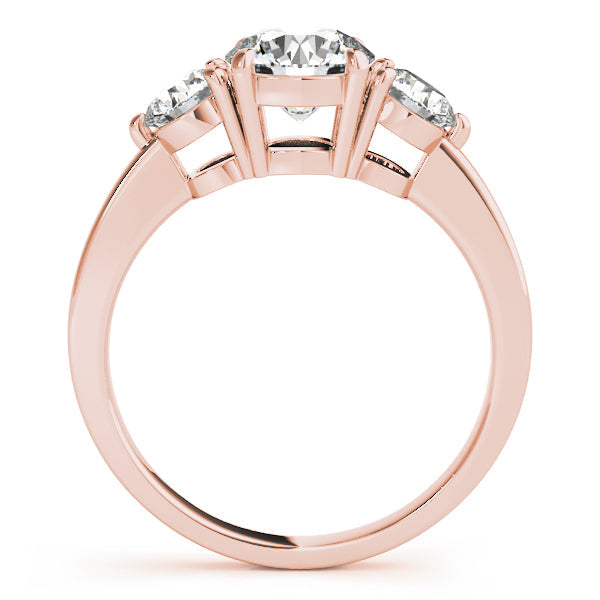 0.50-5.00ct Round Diamond Trio Ring in 10K/14K gold and platinum with certified lab-grown or natural diamonds