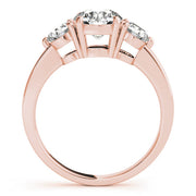 0.50-5.00ct Round Diamond Trio Ring in 10K/14K gold and platinum with certified lab-grown or natural diamonds