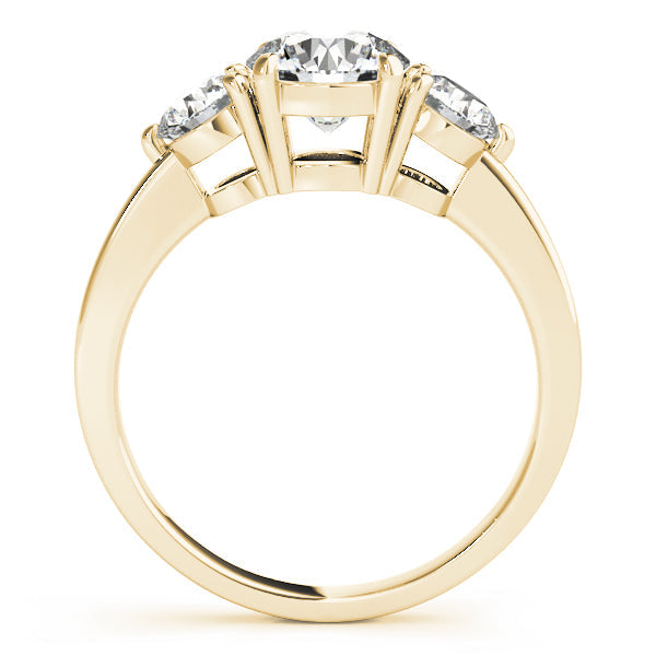 0.50-5.00ct Round Diamond Trio Ring in 10K/14K gold and platinum with certified lab-grown or natural diamonds