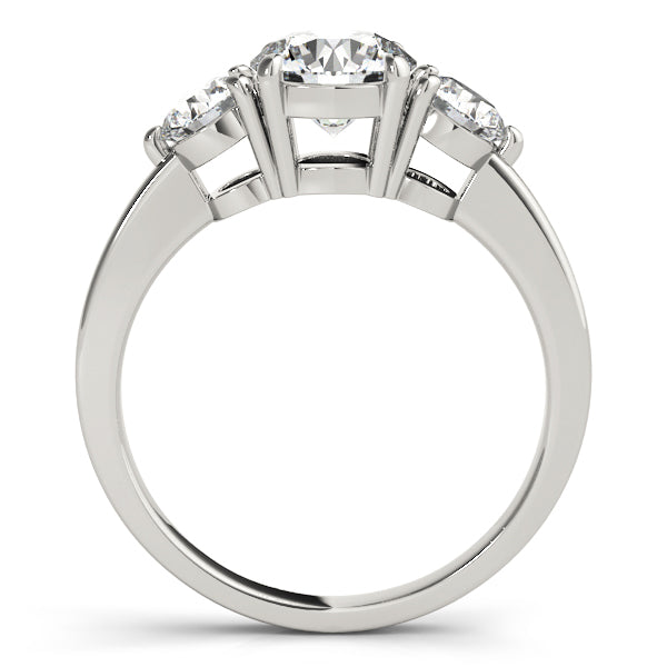 0.50-5.00ct Round Diamond Trio Ring in 10K/14K gold and platinum with certified lab-grown or natural diamonds