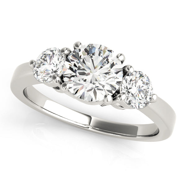 0.50-5.00ct Round Diamond Trio Ring in 10K/14K gold and platinum with certified lab-grown or natural diamonds