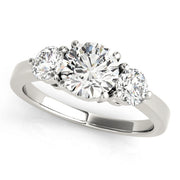 0.50-5.00ct Round Diamond Trio Ring in 10K/14K gold and platinum with certified lab-grown or natural diamonds