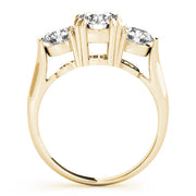 Three-Stone Round Diamond Engagement Ring in 10K/14K gold and platinum with certified lab-grown or natural diamonds