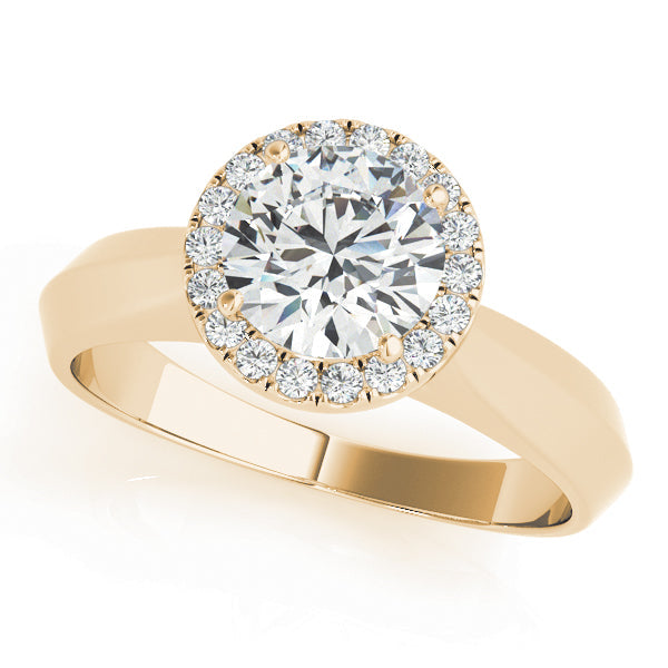 Couture Solitaires Any Shape Round Diamond Engagement Ring in 10K/14K gold and platinum with certified lab-grown or natural diamonds