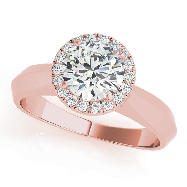 Couture Solitaires Any Shape Round Diamond Engagement Ring in 10K/14K gold and platinum with certified lab-grown or natural diamonds
