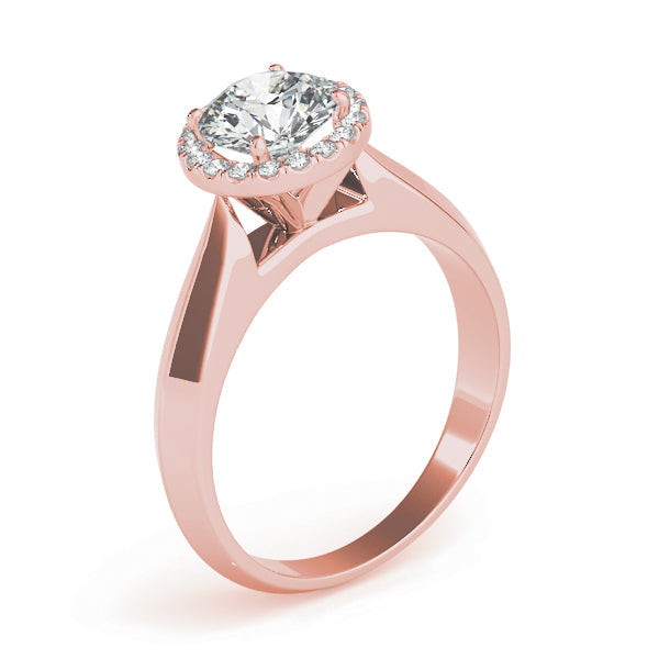 Couture Solitaires Any Shape Round Diamond Engagement Ring in 10K/14K gold and platinum with certified lab-grown or natural diamonds