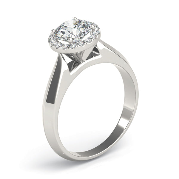 Couture Solitaires Any Shape Round Diamond Engagement Ring in 10K/14K gold and platinum with certified lab-grown or natural diamonds