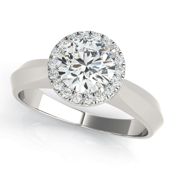 Couture Solitaires Any Shape Round Diamond Engagement Ring in 10K/14K gold and platinum with certified lab-grown or natural diamonds