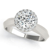 Couture Solitaires Any Shape Round Diamond Engagement Ring in 10K/14K gold and platinum with certified lab-grown or natural diamonds