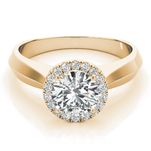 Couture Solitaires Any Shape Round Diamond Engagement Ring in 10K/14K gold and platinum with certified lab-grown or natural diamonds