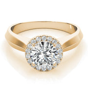 Couture Solitaires Any Shape Round Diamond Engagement Ring in 10K/14K gold and platinum with certified lab-grown or natural diamonds