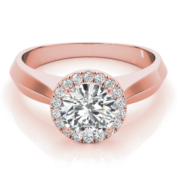 Couture Solitaires Any Shape Round Diamond Engagement Ring in 10K/14K gold and platinum with certified lab-grown or natural diamonds