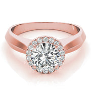 Couture Solitaires Any Shape Round Diamond Engagement Ring in 10K/14K gold and platinum with certified lab-grown or natural diamonds