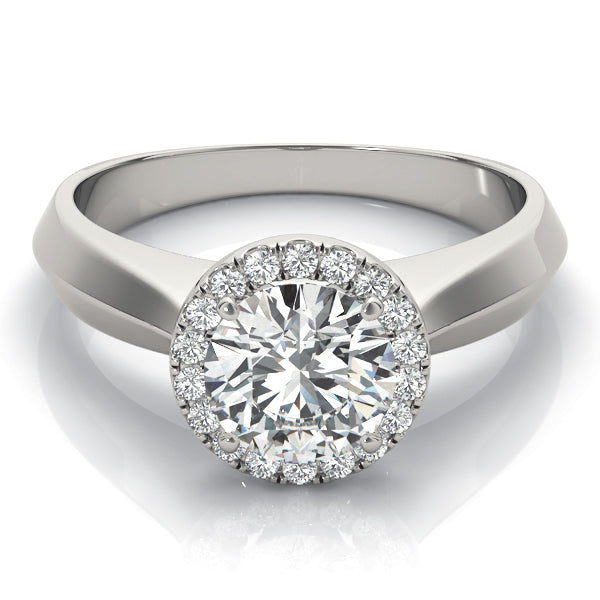 Couture Solitaires Any Shape Round Diamond Engagement Ring in 10K/14K gold and platinum with certified lab-grown or natural diamonds