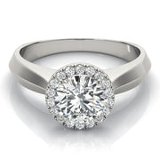 Couture Solitaires Any Shape Round Diamond Engagement Ring in 10K/14K gold and platinum with certified lab-grown or natural diamonds