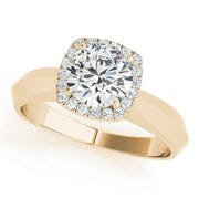 Romantic Solitaires Any Shape Round Diamond Engagement Ring in 10K/14K gold and platinum with certified lab-grown or natural diamonds