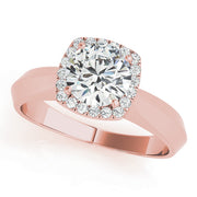 Romantic Solitaires Any Shape Round Diamond Engagement Ring in 10K/14K gold and platinum with certified lab-grown or natural diamonds