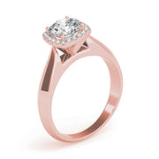 Romantic Solitaires Any Shape Round Diamond Engagement Ring in 10K/14K gold and platinum with certified lab-grown or natural diamonds