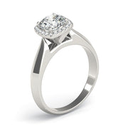 Romantic Solitaires Any Shape Round Diamond Engagement Ring in 10K/14K gold and platinum with certified lab-grown or natural diamonds