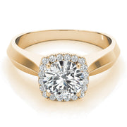 Romantic Solitaires Any Shape Round Diamond Engagement Ring in 10K/14K gold and platinum with certified lab-grown or natural diamonds
