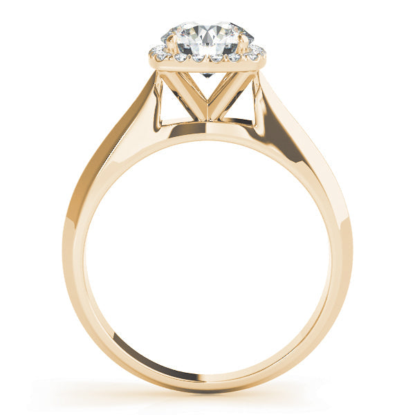 Romantic Solitaires Any Shape Round Diamond Engagement Ring in 10K/14K gold and platinum with certified lab-grown or natural diamonds