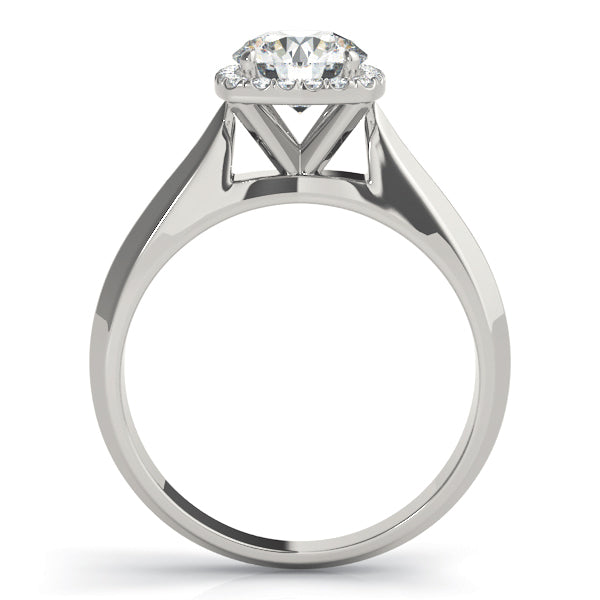 Romantic Solitaires Any Shape Round Diamond Engagement Ring in 10K/14K gold and platinum with certified lab-grown or natural diamonds