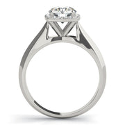 Romantic Solitaires Any Shape Round Diamond Engagement Ring in 10K/14K gold and platinum with certified lab-grown or natural diamonds