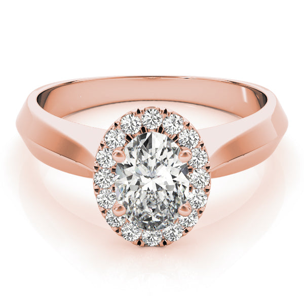 Refined Solitaires Any Shape Oval Diamond Engagement Ring in 10K/14K gold and platinum with certified lab-grown or natural diamonds