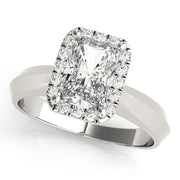 Lustrous Solitaires Any Shape Emerald Diamond Engagement Ring in 10K/14K gold and platinum with certified lab-grown or natural diamonds