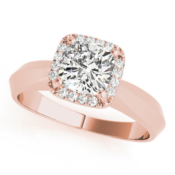 Opulent Solitaires Any Shape Cushion Diamond Engagement Ring in 10K/14K gold and platinum with certified lab-grown or natural diamonds