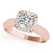 Opulent Solitaires Any Shape Cushion Diamond Engagement Ring in 10K/14K gold and platinum with certified lab-grown or natural diamonds