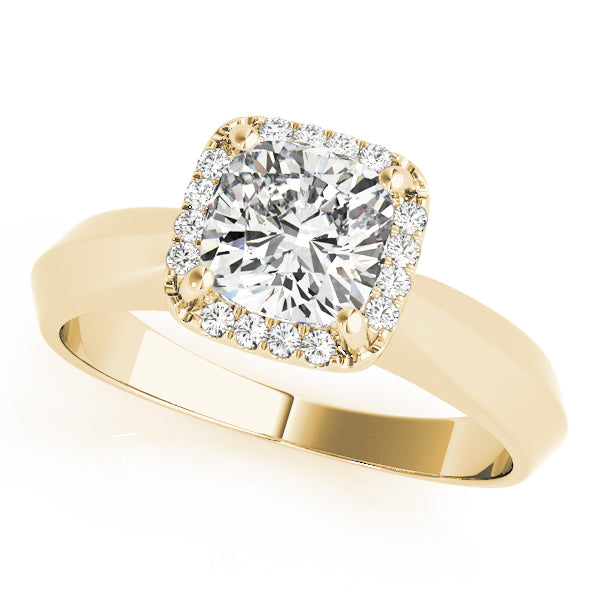 Opulent Solitaires Any Shape Cushion Diamond Engagement Ring in 10K/14K gold and platinum with certified lab-grown or natural diamonds