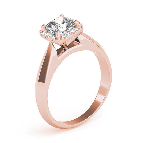 Opulent Solitaires Any Shape Cushion Diamond Engagement Ring in 10K/14K gold and platinum with certified lab-grown or natural diamonds