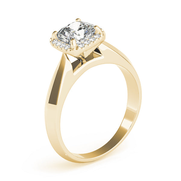 Opulent Solitaires Any Shape Cushion Diamond Engagement Ring in 10K/14K gold and platinum with certified lab-grown or natural diamonds