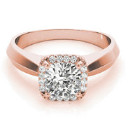Opulent Solitaires Any Shape Cushion Diamond Engagement Ring in 10K/14K gold and platinum with certified lab-grown or natural diamonds