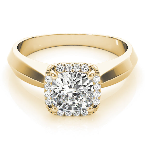 Opulent Solitaires Any Shape Cushion Diamond Engagement Ring in 10K/14K gold and platinum with certified lab-grown or natural diamonds