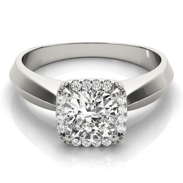 Opulent Solitaires Any Shape Cushion Diamond Engagement Ring in 10K/14K gold and platinum with certified lab-grown or natural diamonds