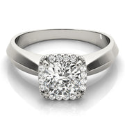 Opulent Solitaires Any Shape Cushion Diamond Engagement Ring in 10K/14K gold and platinum with certified lab-grown or natural diamonds