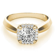 Opulent Solitaires Any Shape Cushion Diamond Engagement Ring in 10K/14K gold and platinum with certified lab-grown or natural diamonds
